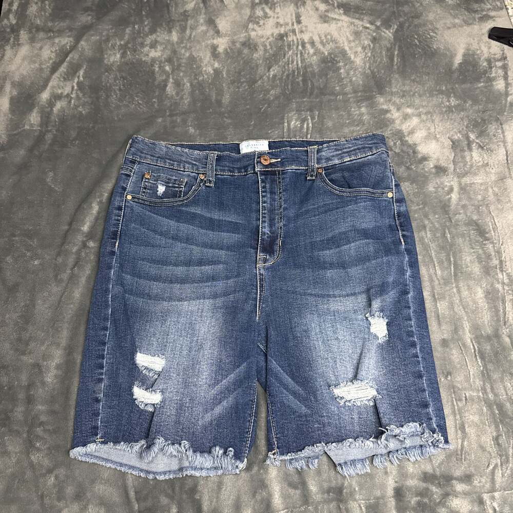Celebrity Pink  Raw Hem Denim Bermuda Shorts